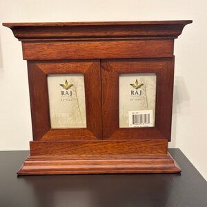 Raj Dual Wooden Picture Frame - Rich Brown